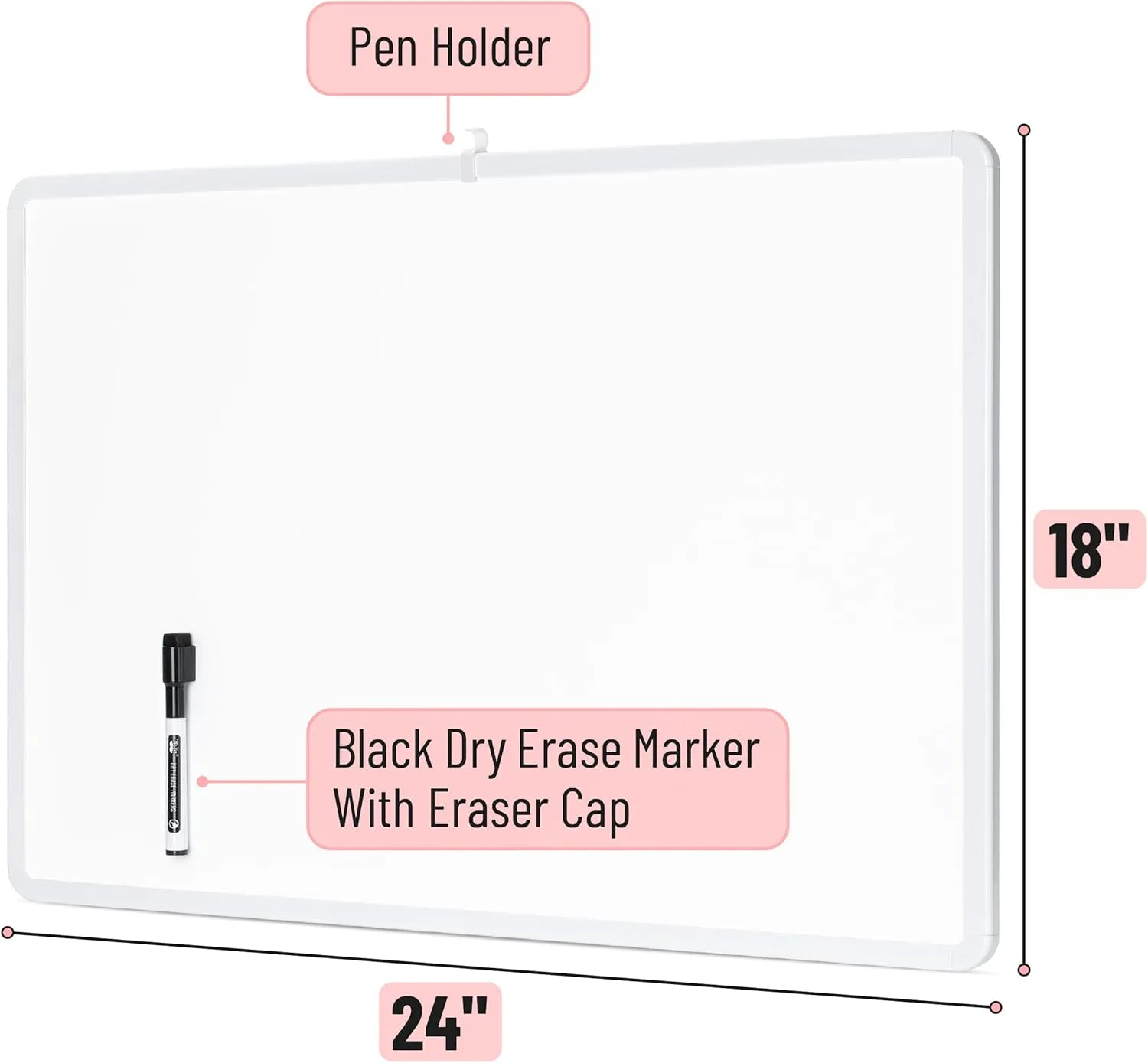 Magnetic Dry Erase Board 18" x 24" with Marker