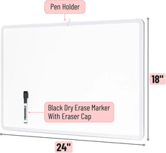 Magnetic Dry Erase Board 18" x 24" with Marker