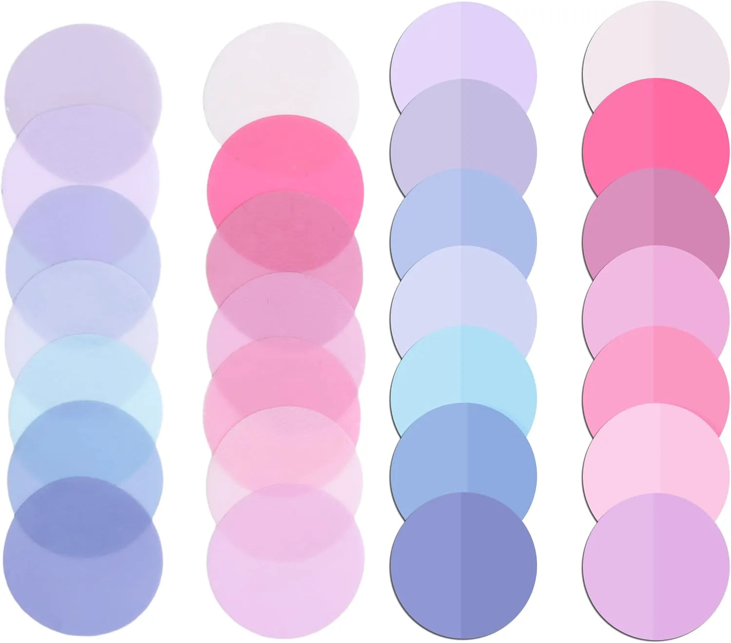 Colorful Round Transparent Sticky Notes, 14 Pads, 560 Sheets, 1.1"