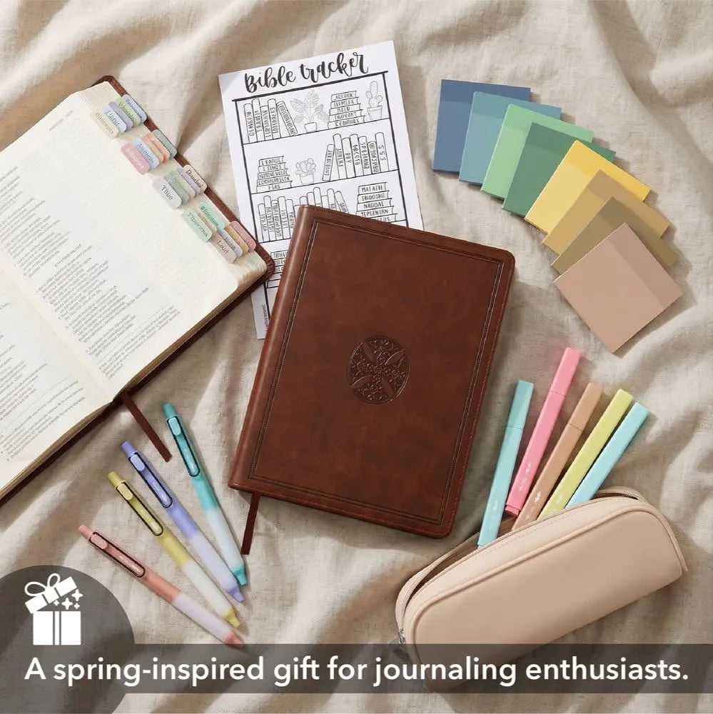 Mr. Pen ESV Journaling Bible Kit for Women with Aesthetic Highlighters, Gel Pens, Tabs, Sticky Notes, Reading Tracker, and Pencil Case
