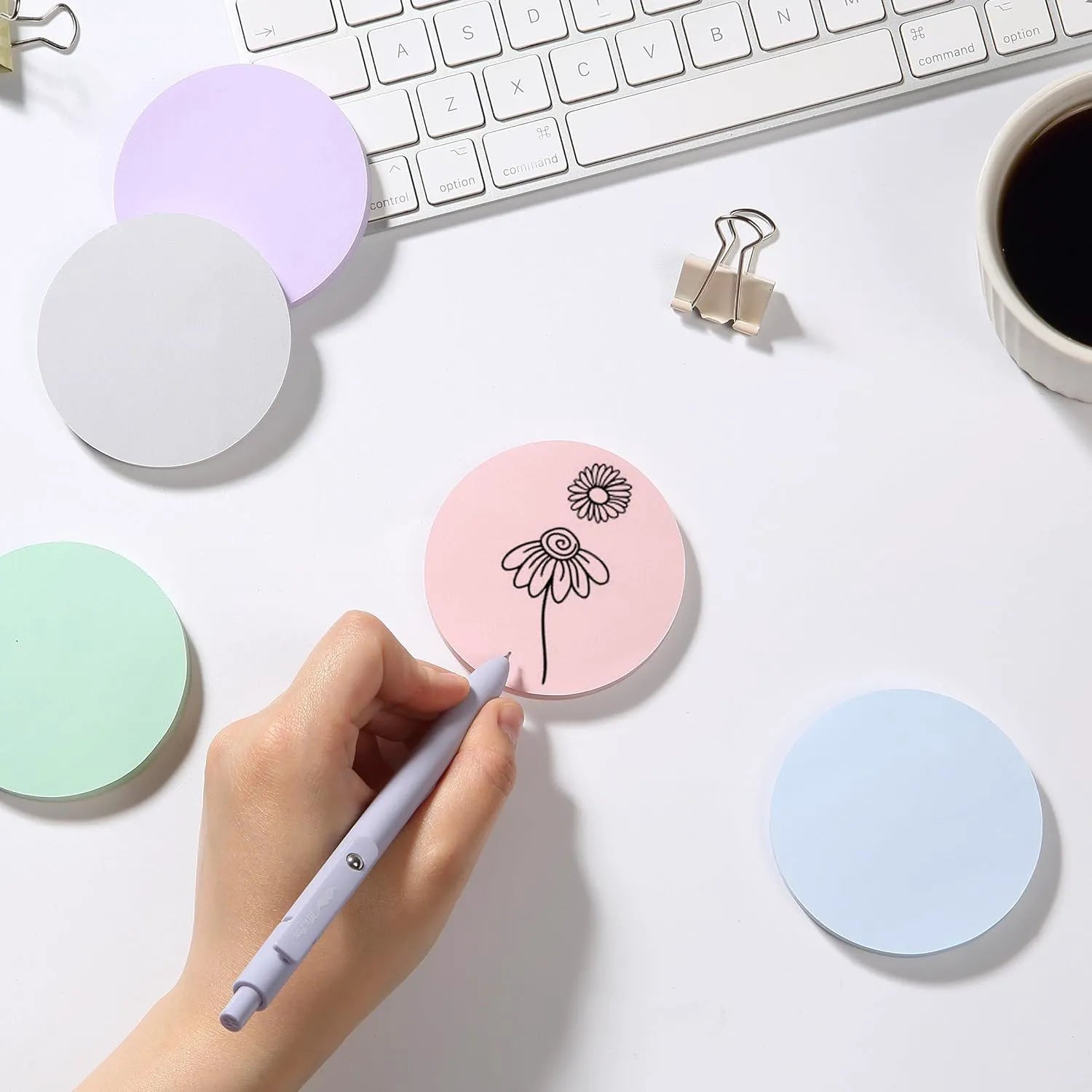 Circle Sticky Notes 2.8 x 2.8, 12 Pads, 720 Sheets, Morandi Colors