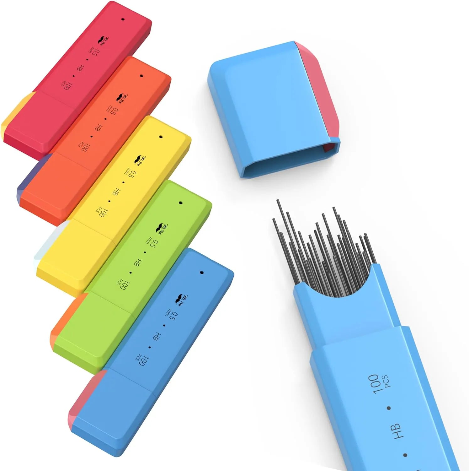 HB 0.5mm Mechanical Pencil Lead Refills, 5 Pack (500 Pieces Total)