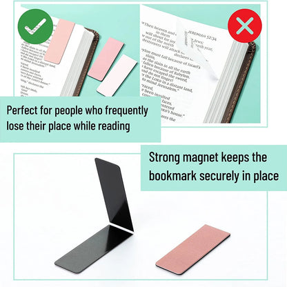 Magnetic Bookmarks (12 Pack) - Aesthetic Boho Design, Durable Magnet Book Clips