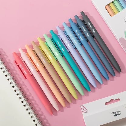 Retractable Gel Pens (12-Pack) - 0.7mm Fine Point, Fast-Drying Ink, Assorted Colors