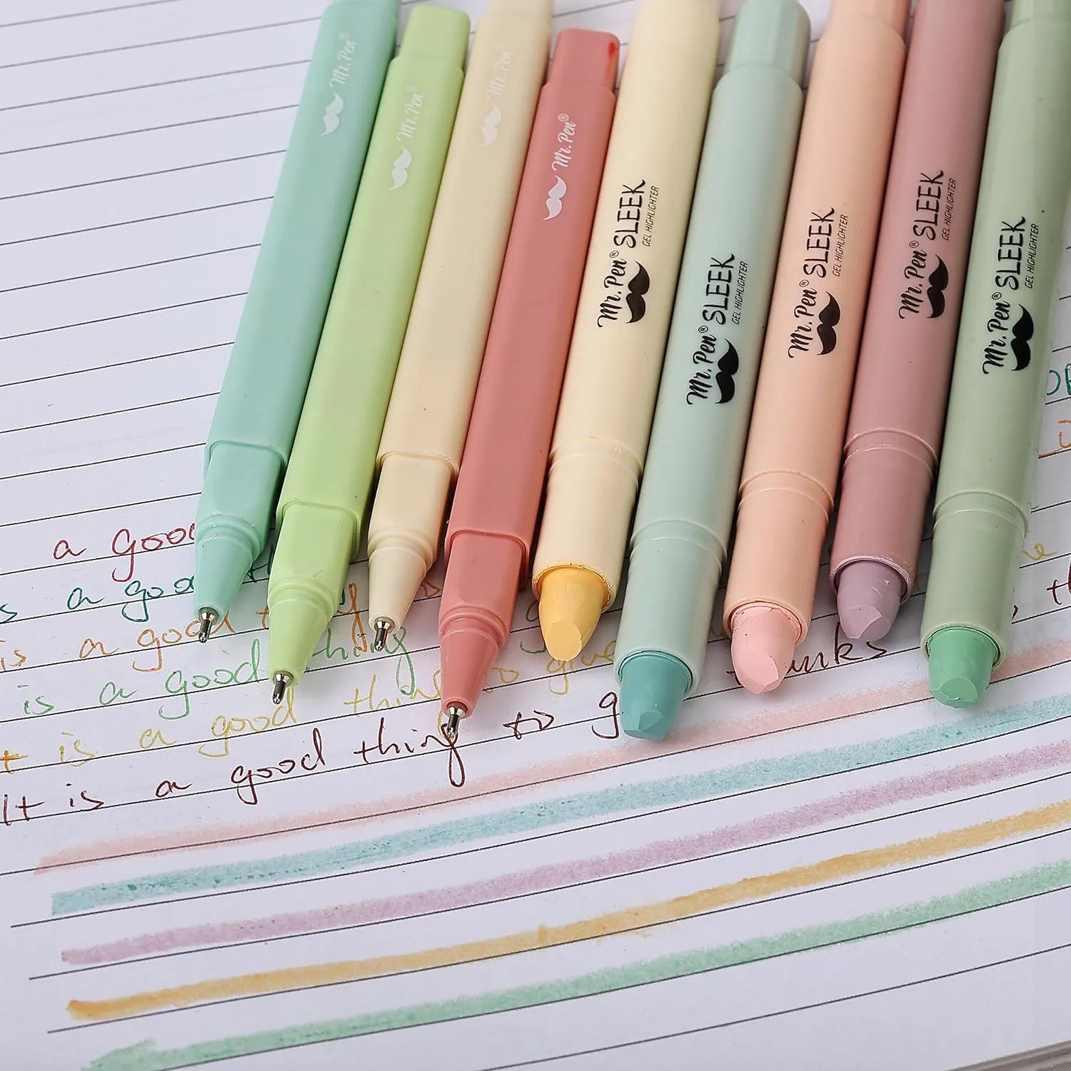 12-Pack Aesthetic Gel Highlighters & Pens, Pastel Colors, No Bleed Through for Bible Study