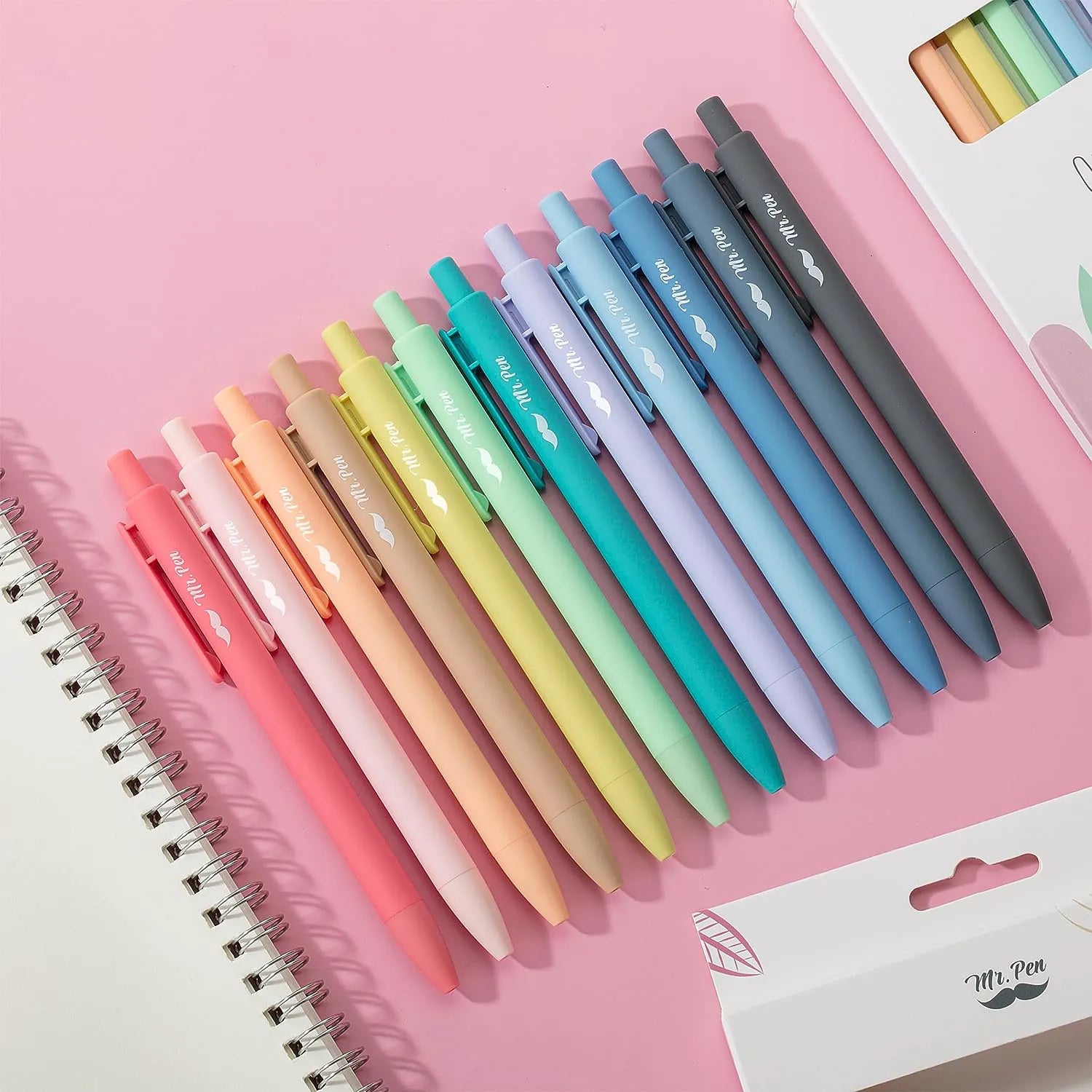Retractable Gel Pens 12 Pack - 0.7mm Fine Point, Fast-Drying Ink, Assorted Colors (Wholesale)