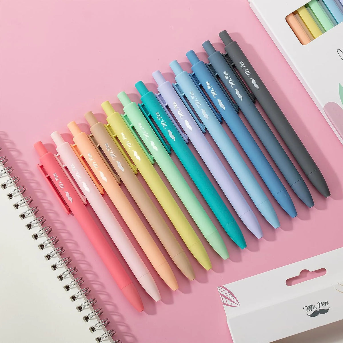 Retractable Gel Pens 12 Pack - 0.7mm Fine Point, Fast-Drying Ink, Assorted Colors (Wholesale)