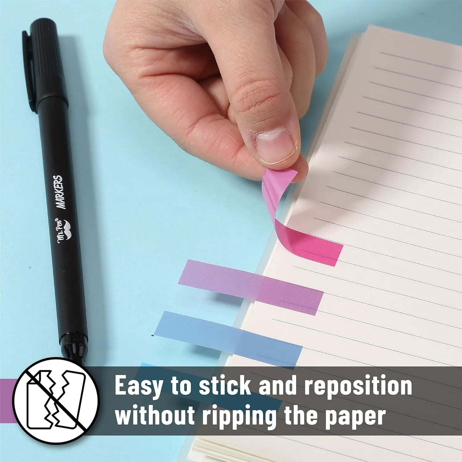 Sticky Tabs - 1600 Pcs Colorful Transparent Book Tabs, Sticky Note Tabs, Page Markers, Book Markers, Page Tabs, and Annotating Sticky Tabs for Books