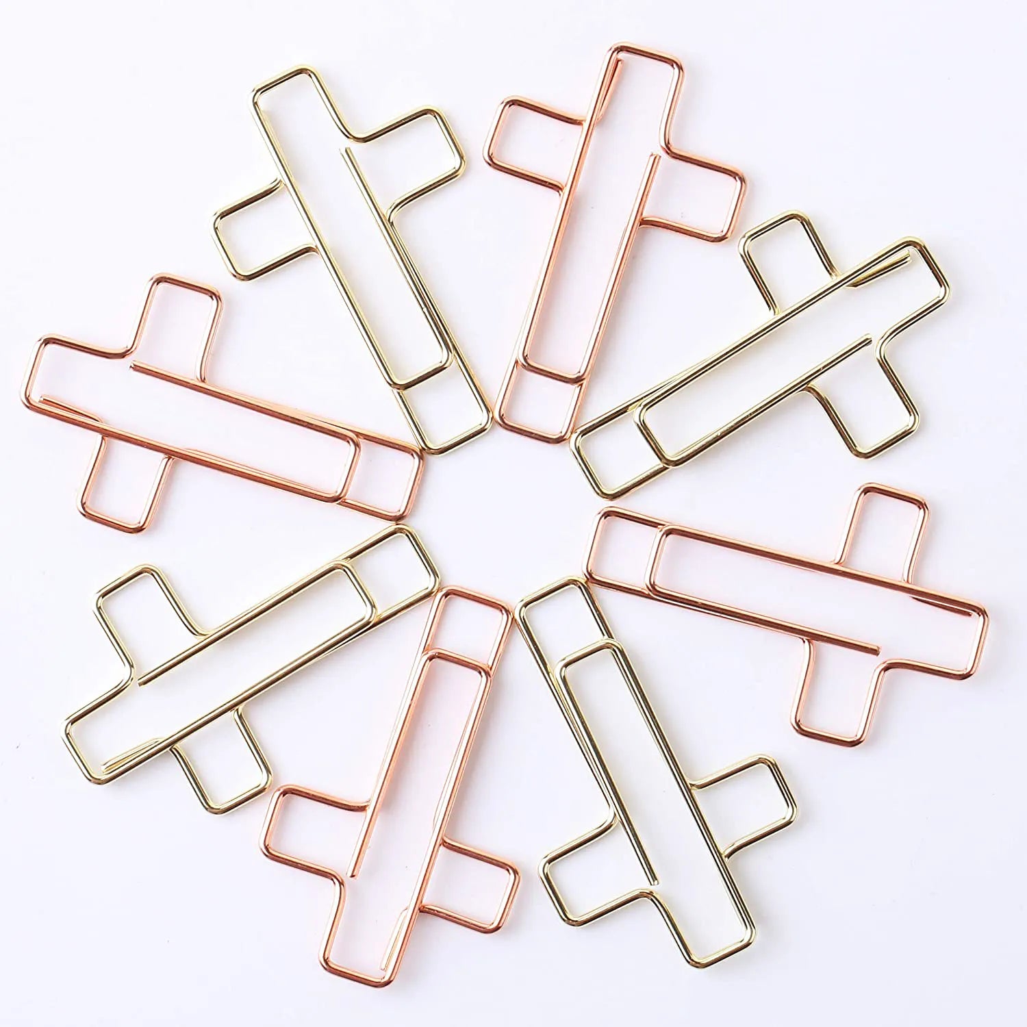 Gold & Rose Gold Cross Paper Clips (35 Pack) for Bible Journaling & Study