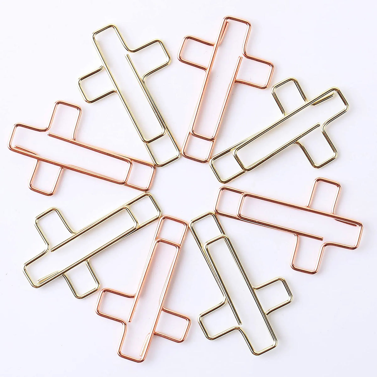 Gold & Rose Gold Cross Paper Clips (35 Pack) for Bible Journaling & Study