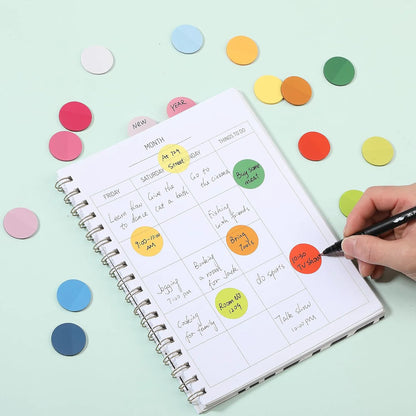 560 Pcs Transparent Round Sticky Notes, Assorted Colors, 28mm, with Quick-Dry Pen