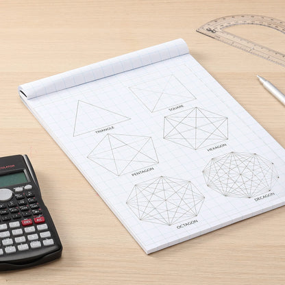 Graph Paper Pad 8.5 x 11, 2x2 Grid, 55 Sheets, Quad Ruled