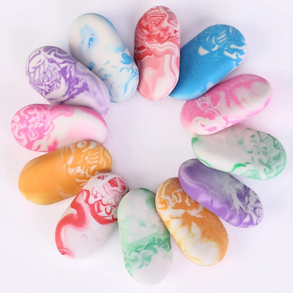 Marble Pencil Erasers, 12 Pack, Large Colorful Erasers for School & Office