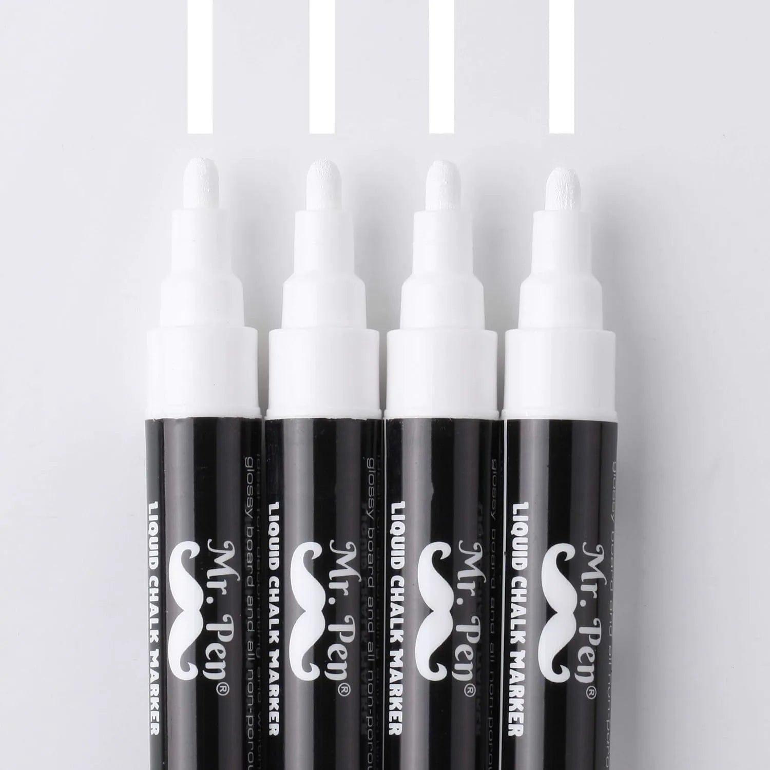 White Chalk Markers (8 Pack) with Reversible Tip - Erasable