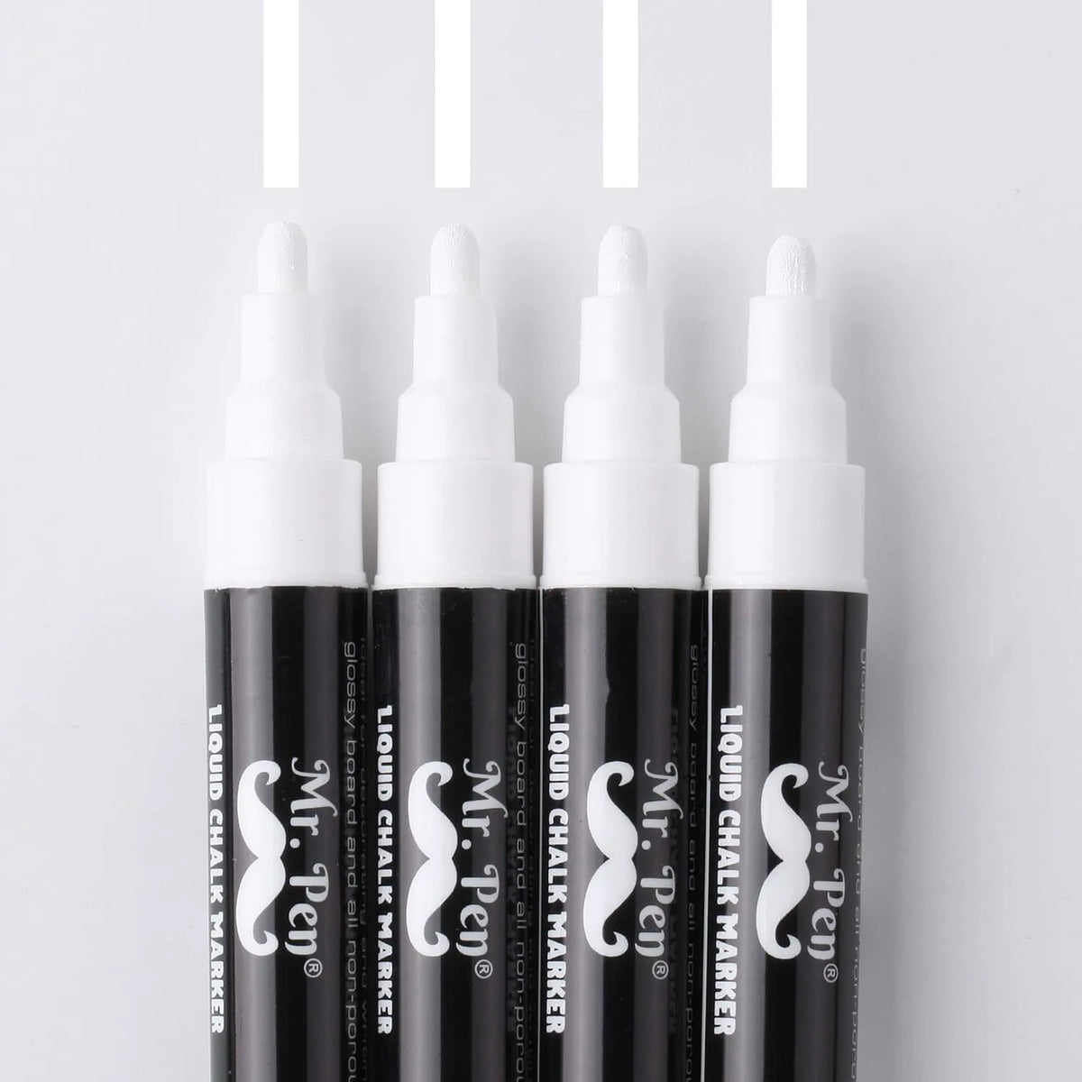 White Chalk Markers (8 Pack) with Reversible Tip - Erasable