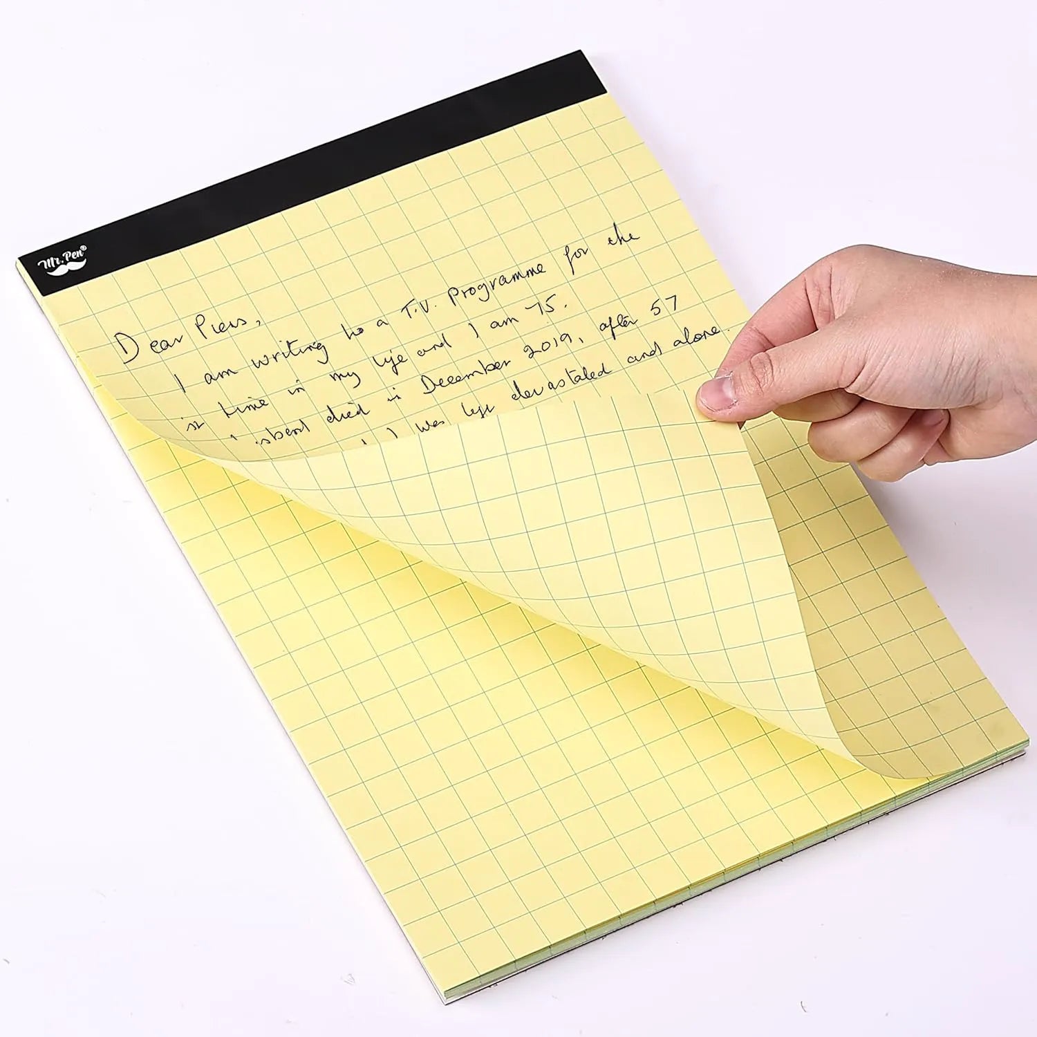 Yellow Graph Paper 11x8.5, 2x2 Grid (1/2 inch), 55 Sheets