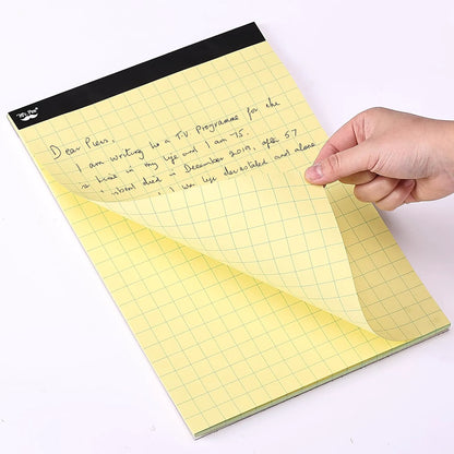 Yellow Graph Paper 11x8.5, 2x2 Grid (1/2 inch), 55 Sheets