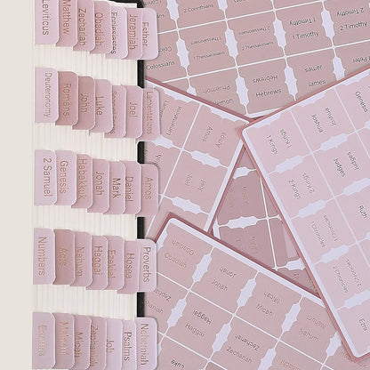 Mr. Pen Bible Tabs - 75 Laminated Pink Shade Index Tabs for Women & Men, Bible Book Labels for Study