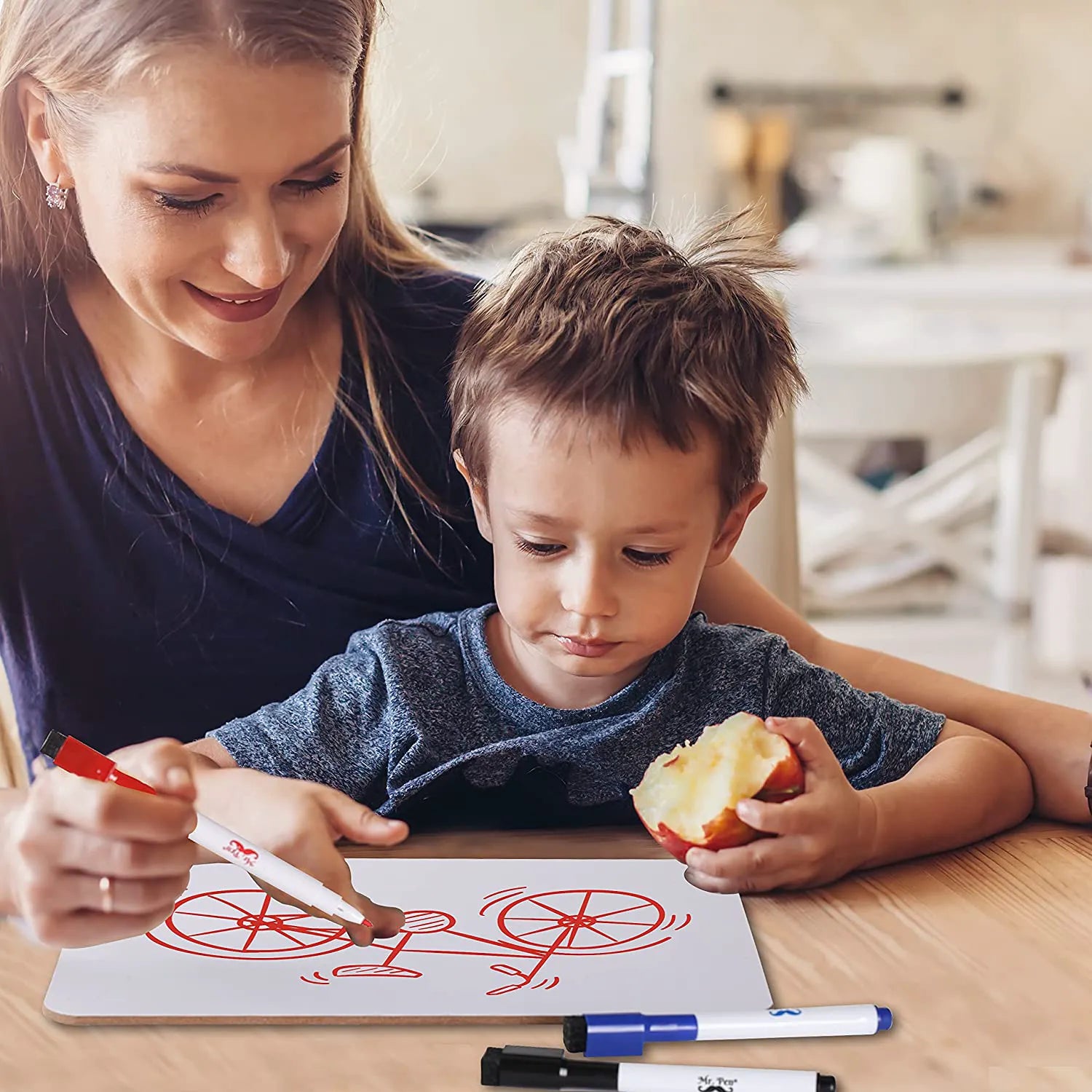 Kids Small Double-Sided Dry Erase Board with 3 Markers