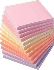 Sunset Sorbet Sticky Notes, 3x3 Inches, 12 Pads (600 Sheets Total)