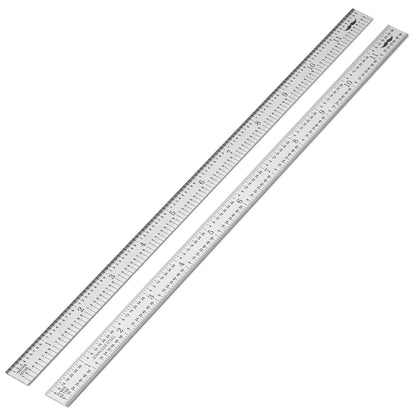 12-Inch Machinist Ruler (2-Pack) - Stainless Steel with 1/10, 1/100, and 1/32 Graduations