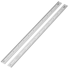 12-Inch Machinist Ruler (2-Pack) - Stainless Steel with 1/10, 1/100, and 1/32 Graduations