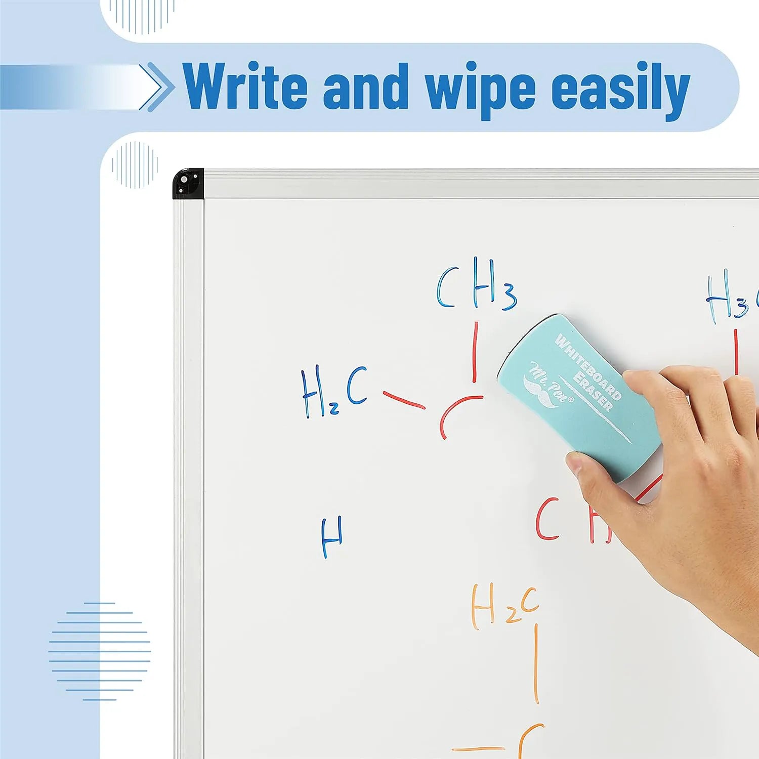 Magnetic Dry Erase Board for Wall, 24" x 48", with Tray