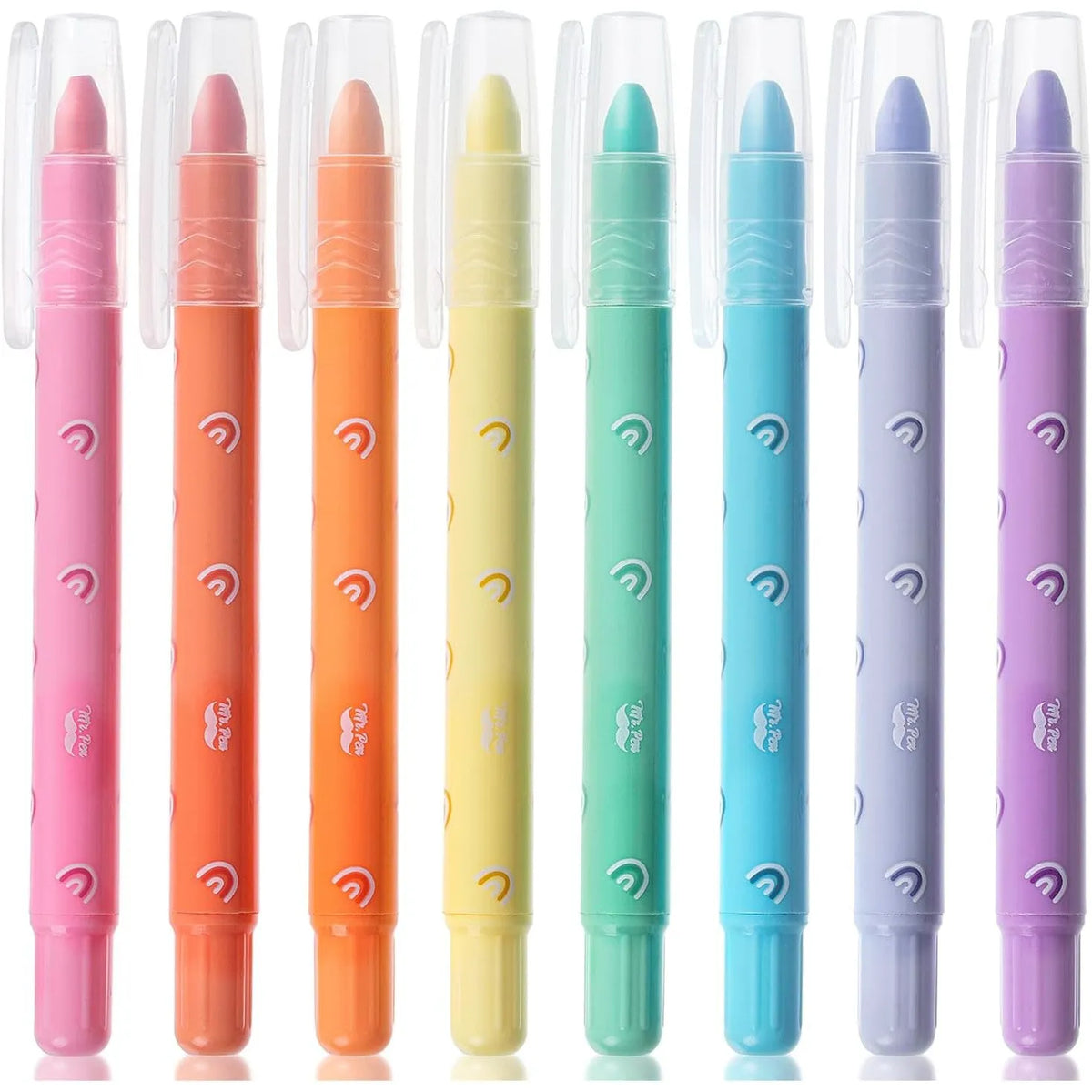 Bible Gel Highlighters, 8 Pack, Assorted Colors, No-Bleed, Twist-Up, Sharpenable Tips