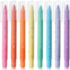 Bible Gel Highlighters, 8 Pack, Assorted Colors, No-Bleed, Twist-Up, Sharpenable Tips