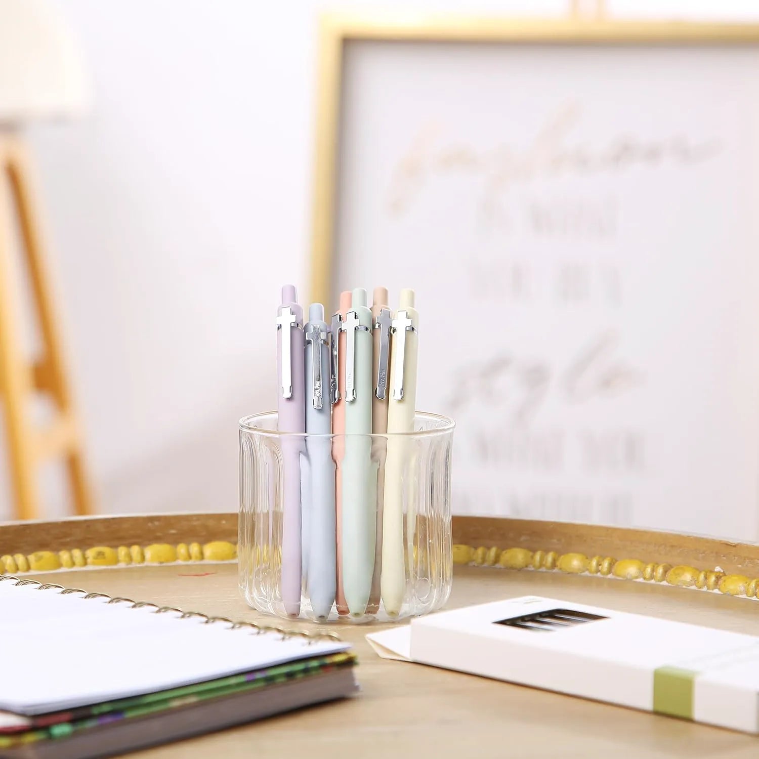 Mr. Pen Retractable Gel Pens, 6 Pack, 0.5 mm Black Ink, Pastel Barrel with Silver Clip, Smooth Writing Pens for Journaling