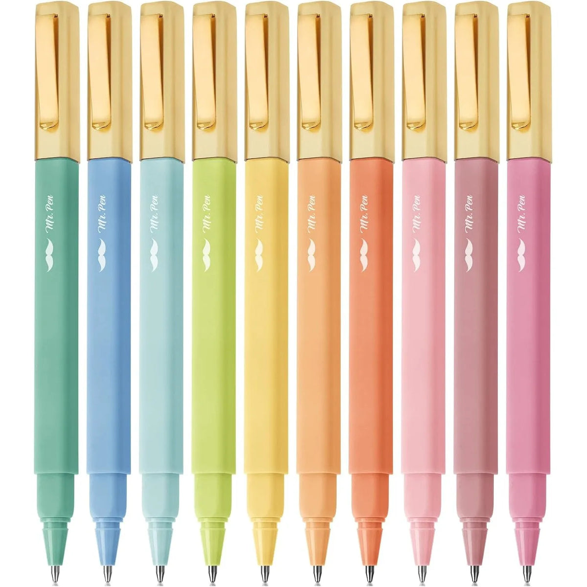 Aesthetic Bible Ballpoint Pens (10-Pack) - Assorted Colors, No-Bleed, Fast-Drying, 0.7mm Fine Point, Square Design