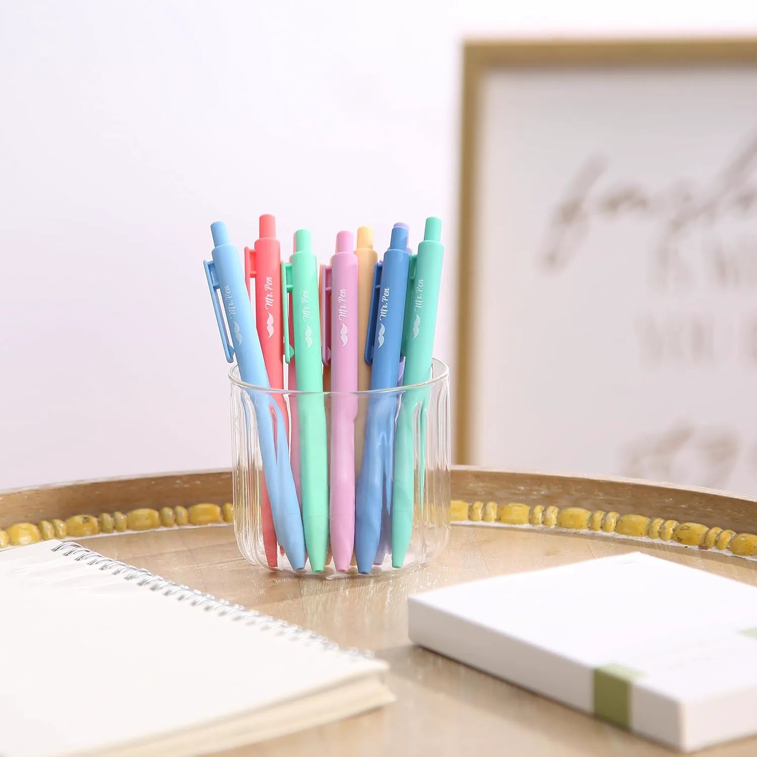 Mr. Pen Retractable Gel Pens, 10 Pack, Fine Point 0.7mm, Pastel Colors