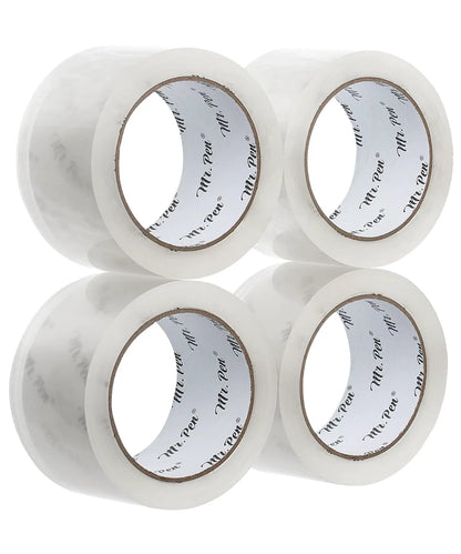 Clear Packing Tape 4-Pack, 1.88" Wide, 60 Yards per Roll, Strong Adhesive Shipping Tape