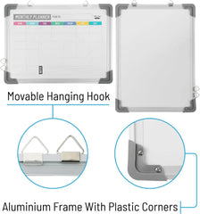 Double-Sided Whiteboard 12x16 with Weekly Planner and Blank Side