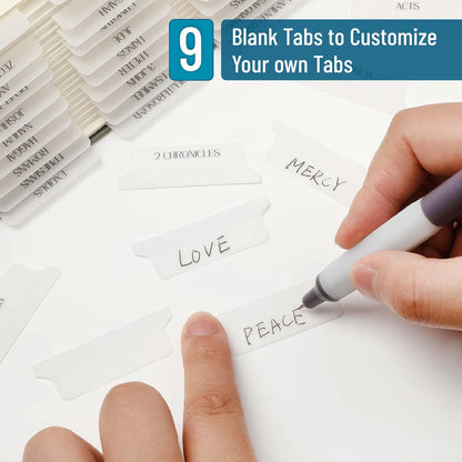 Mr. Pen Bible Tabs - 75 Transparent White Laminated Tabs for Women and Men