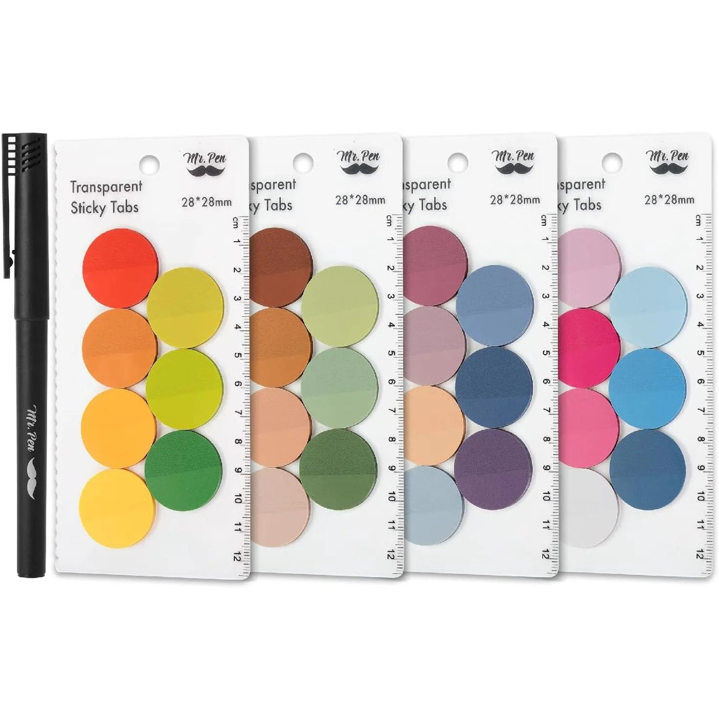 Bulk Round Transparent Sticky Notes Set - 28 Pads, 1120 Sheets
