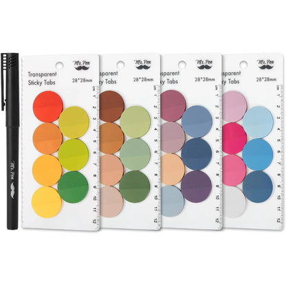 Bulk Round Transparent Sticky Notes Set - 28 Pads, 1120 Sheets