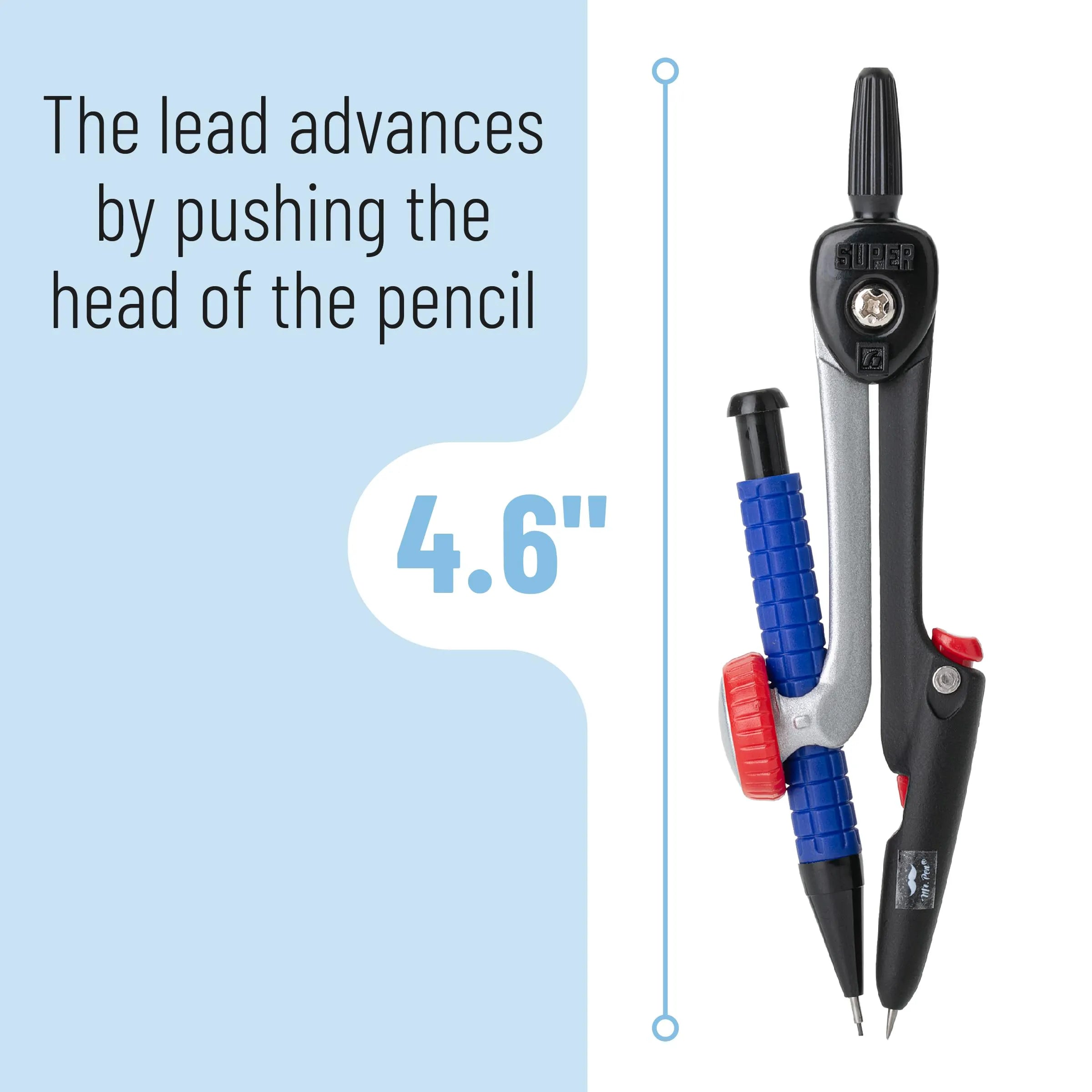Geometry Compass with Mechanical Pencil, Draws 5.5-Inch Circles
