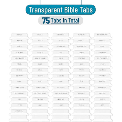 Mr. Pen Bible Tabs - 75 Transparent White Laminated Tabs for Women and Men