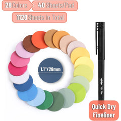 Bulk Round Transparent Sticky Notes Set - 28 Pads, 1120 Sheets
