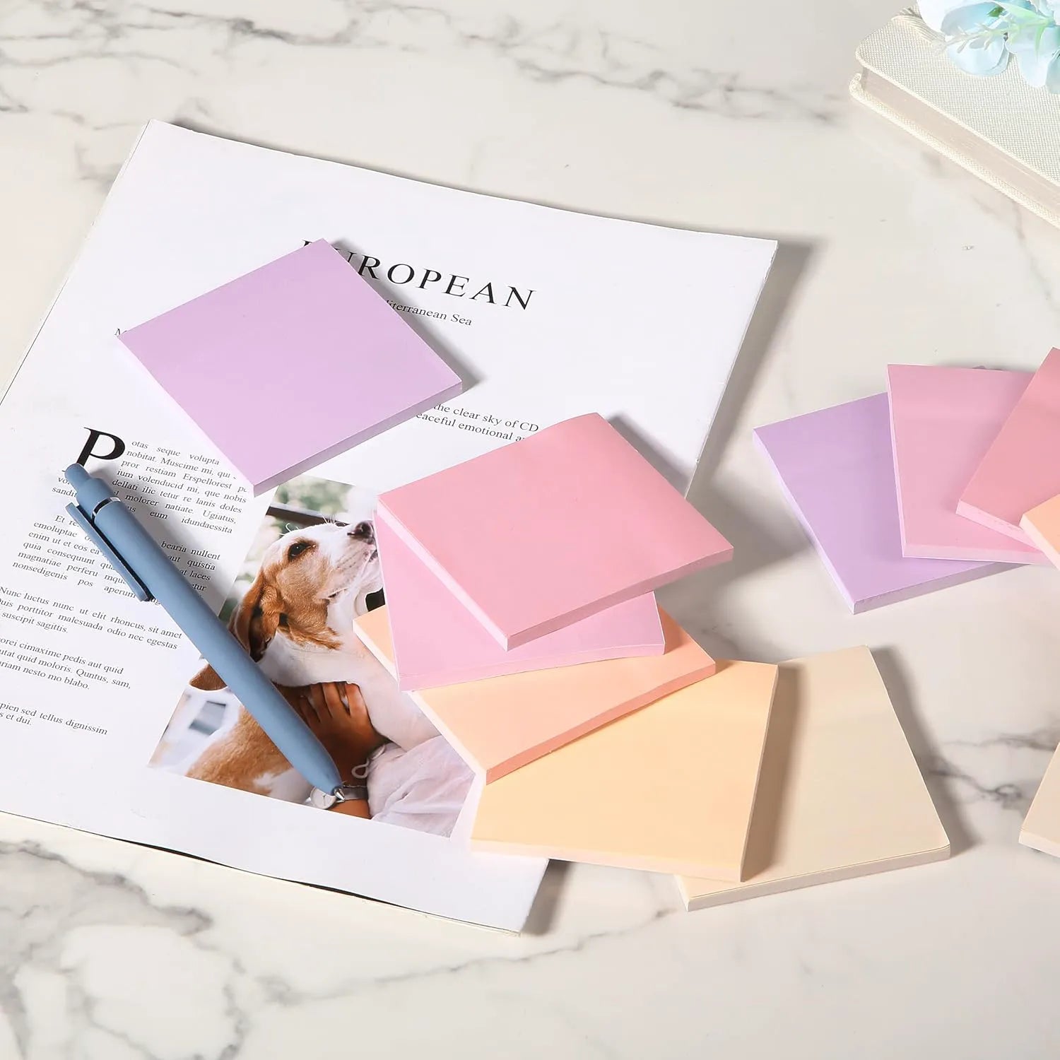 Sunset Sorbet Sticky Notes, 3x3 Inches, 12 Pads (600 Sheets Total)