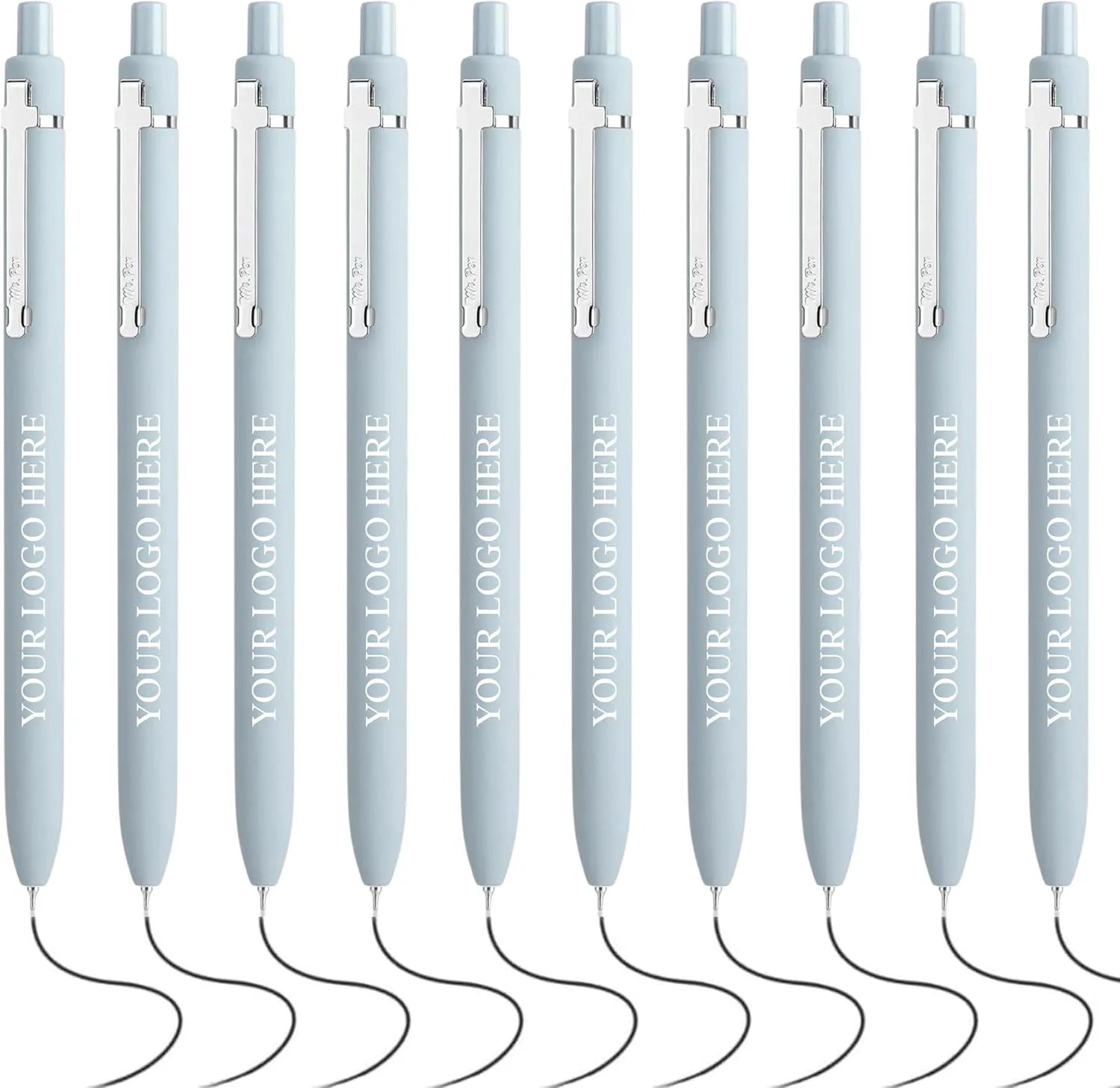 Customizable Retractable Cross Clip Pens - Fine Point 0.5mm Black Ink, Black Barrel