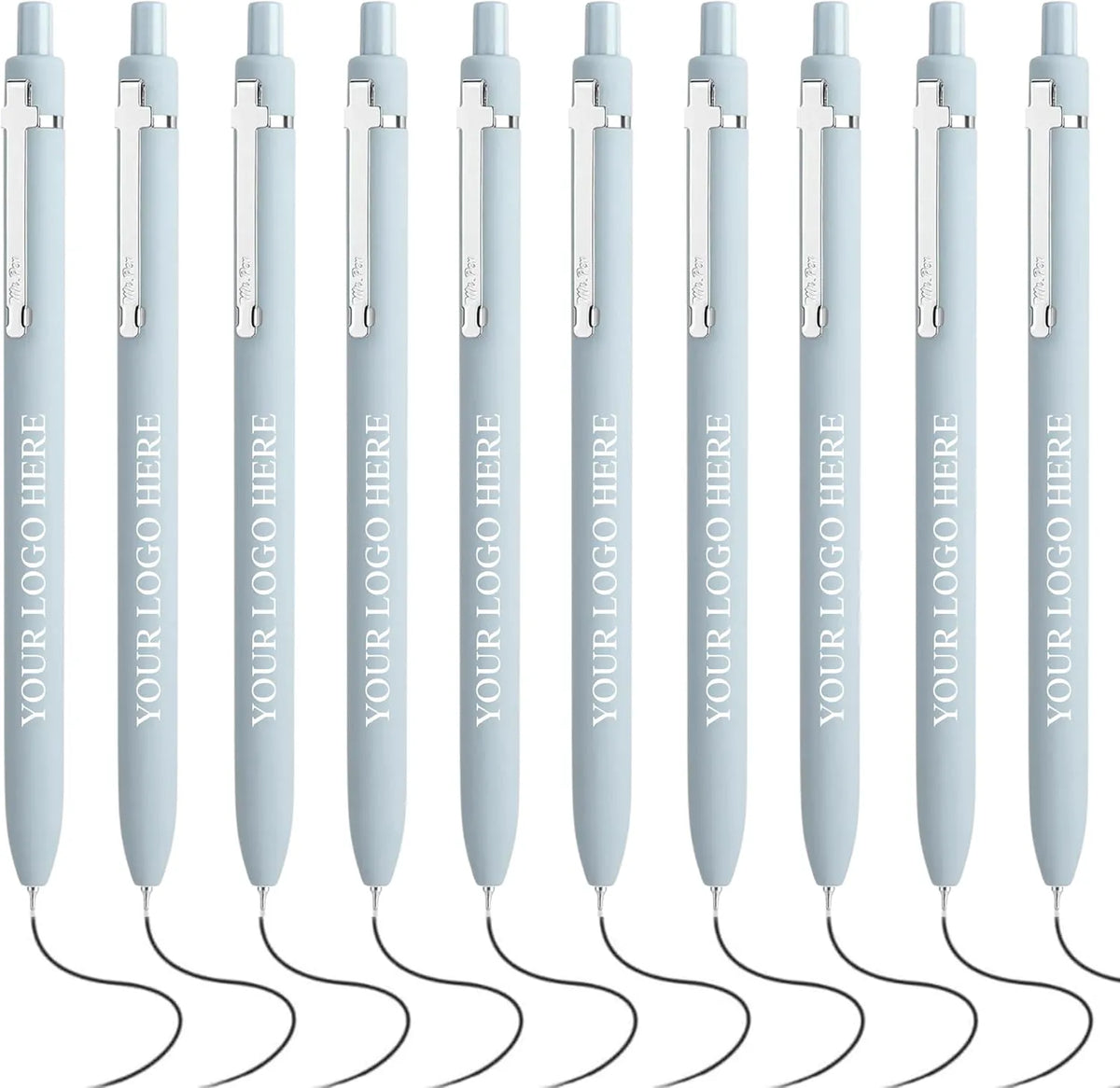 Customizable Retractable Cross Clip Pens - Fine Point 0.5mm Black Ink, Black Barrel