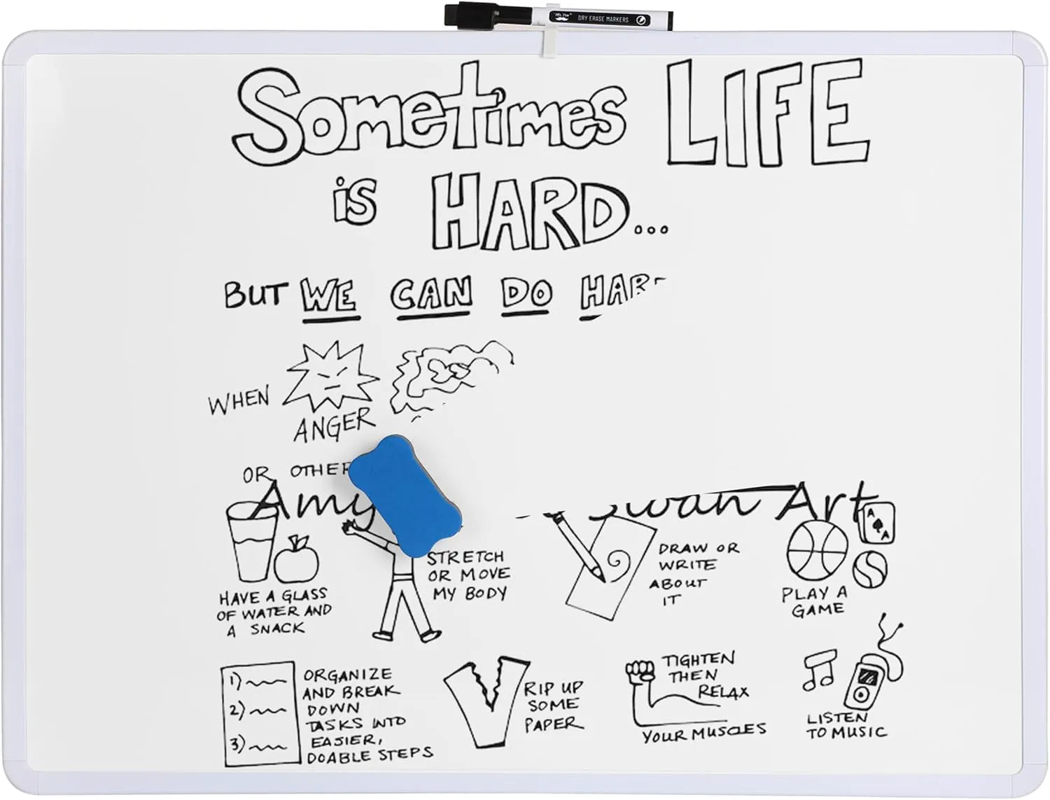 Magnetic Dry Erase Board 18" x 24" with Marker