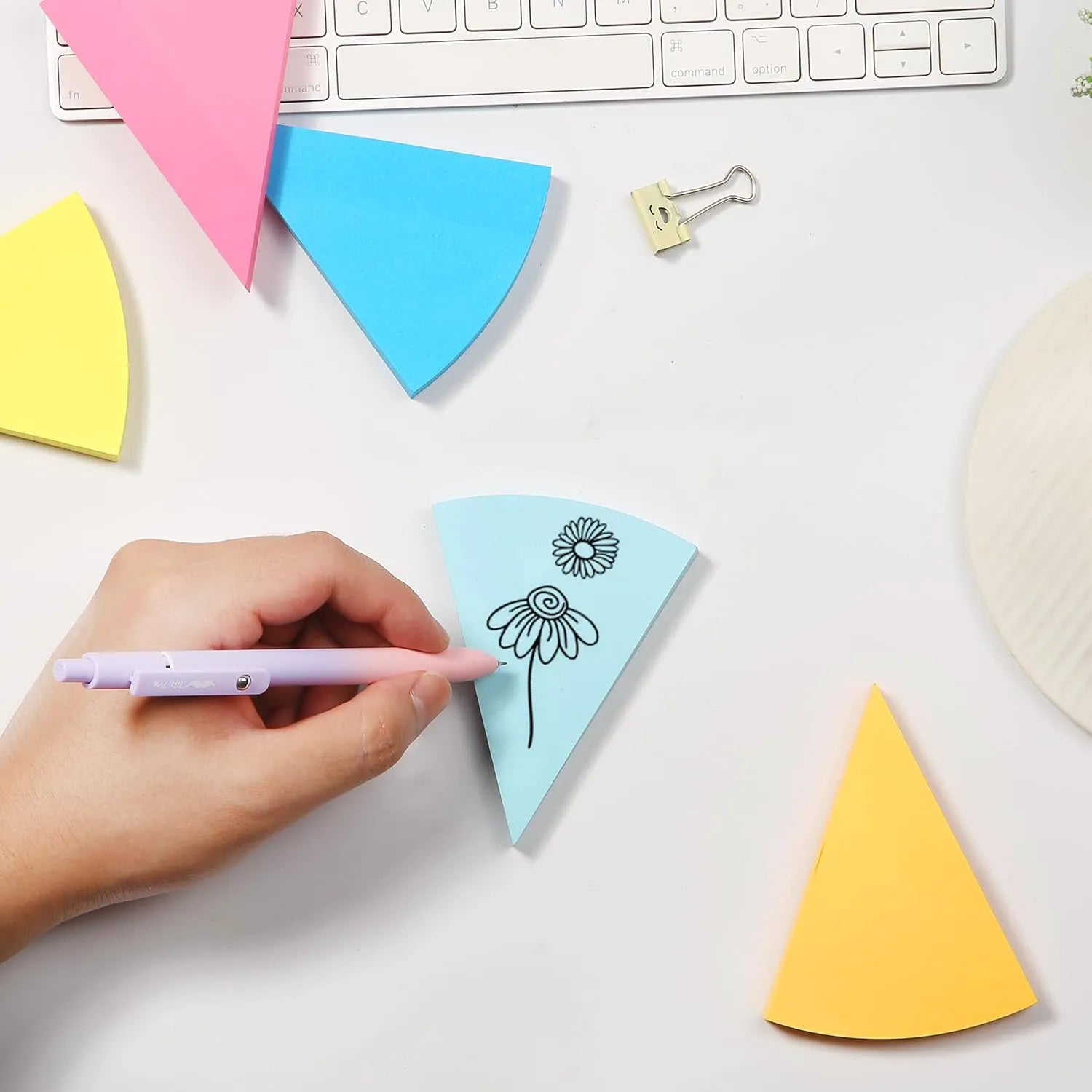 Triangular Sticky Notes, 8 Pads, 480 Sheets, 4-Inch Colorful Sticky Notes Bulk, Color Wheel Sticky Note, Self-Stick Note Pads, Sticky Pads Sticky Notes Aesthetic