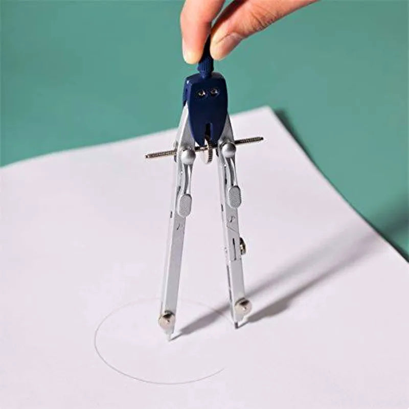 Professional Metal Compass with Wheel & Lock, Draw Up to 18"