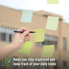 Green Sticky Notes 3x3 Inch, 12 Pads, 600 Sheets, Shades of Green