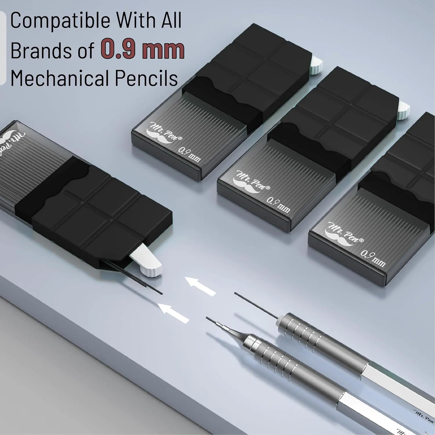 0.9mm Mechanical Pencil Lead Refills, 4B Hardness, 280 Pieces (4 Packs)