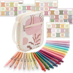 Bible Journaling Kit (28 Pieces) with Case, No-Bleed Pens, Highlighters & Tabs