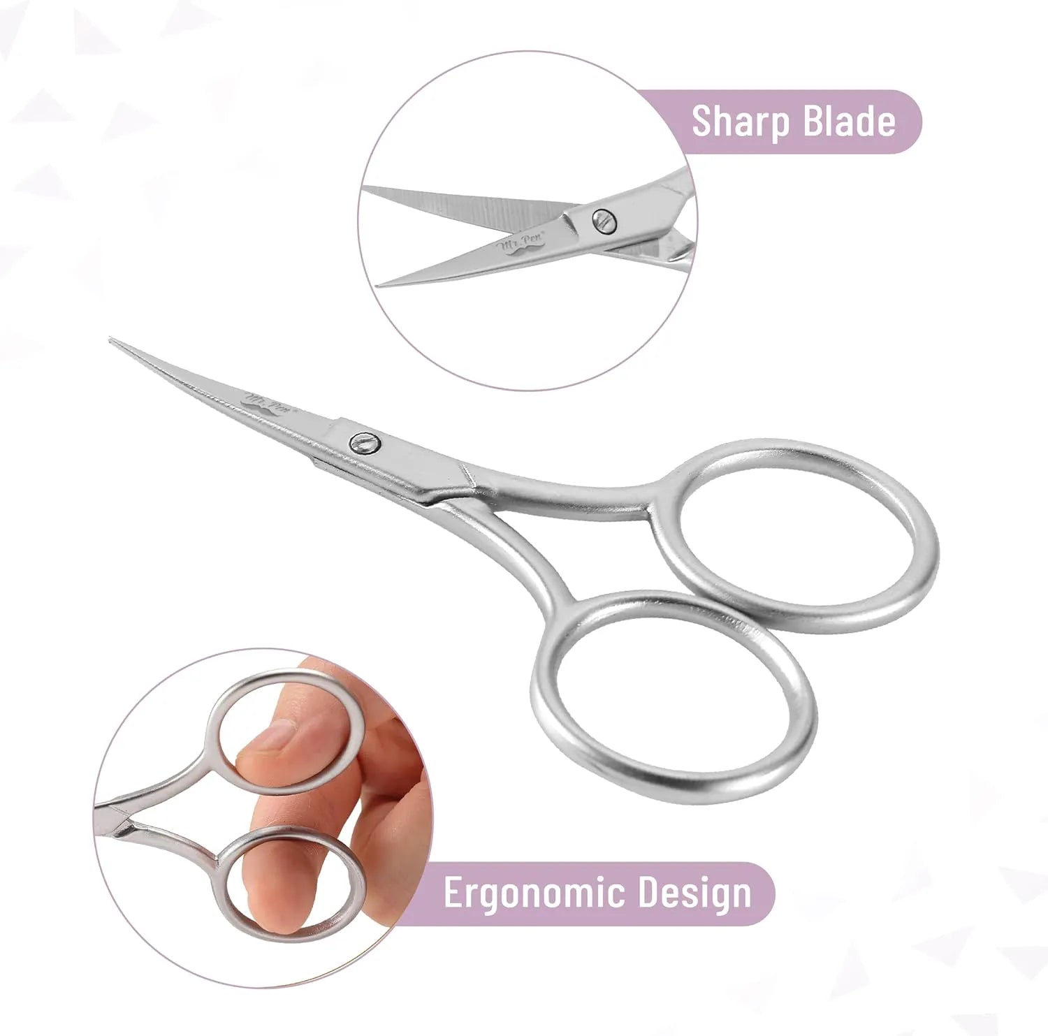Curved Embroidery Scissors (2-Pack) – 3.5" Stainless Steel with Sharp Pointed Blades